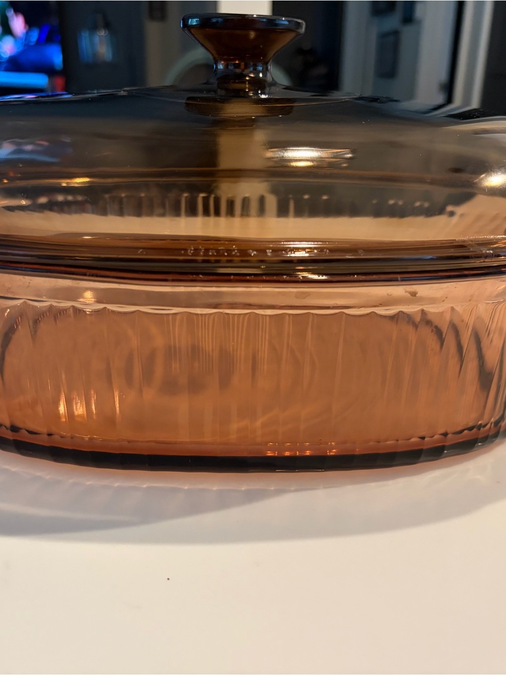 Corningware Visions Amber Glass Covered Casserole Dish